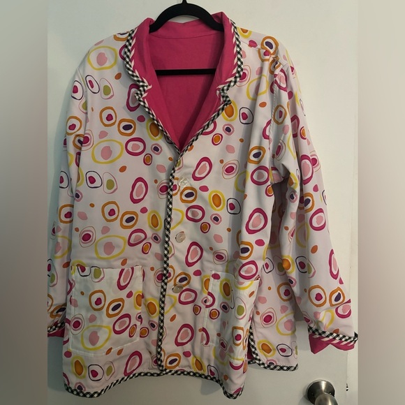 NWT‎ Koos of Course! Womens Reversible Linen Rayon Spandex Silk Pink Jacket Sz L - Picture 12 of 15